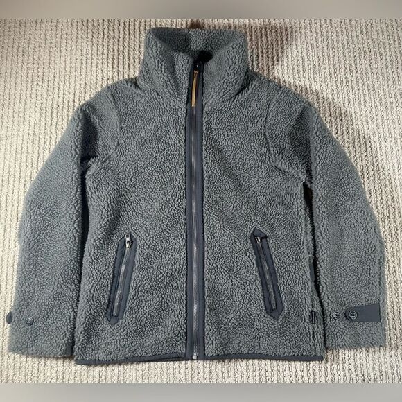 Patagonia Divided Sky Jacket Sherpa Teddy Gray Size Med 25930 Full Zip Outdoors